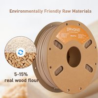 ERYONE 1KG Wood PLA Filament 3D Printer PLA Filament 1.75mm +/- 0.03mm, PLA Filament 1KG Cardboard Spool(2.2LBS)