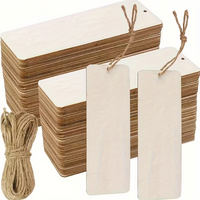 50PCS Wooden blank bookmark,DIY graffiti painting wooden craft book mark laser cutting wood pendant wooden hanging tag Christmas