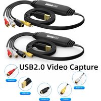 USB 2.0 Video Capture for Streaming Mini DV VCR Hi8 DVD TV Set-top Box CVBS or S-video Source Equipment VHS to Digital Converter