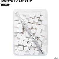 100pcs Nail Art Sponge Gradient Brushes + 1pcs Sponge Clip Used for Nail Gel Nail Polish Glitter and Other Nail Accessories