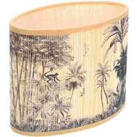 Tropical Rainforest Lampshade Oval Shades Bedside Light Bulb Modern Pleated Table Bamboo Metal Replacement Rustic Decor