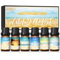 HIQILI Gold Coast Set, TOP 6 PCS Fragrance Oils Gift Set for Aromatherapy Car Home hotel Diffuser Humidifier Candles Making