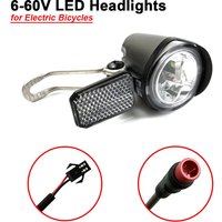 E-Bike LED Headlight 6V 12V 24V 36V 48V 60V Bicycle Front Lamp with 2-Pin WP Plug / SM Plug Connector Bike Accessories