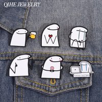 Funny Simplified Figures Flork Meme With Beer Flower Enamel Pins Creative Gesture Love Thumb Brooches Laple Badge Jewelry Gift