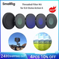 SmallRig Threaded Filter Kit for DJI Osmo Action 6, CPL & ND16 & ND32/8 Filter Kit w Silicone Lens Cover High-Alumina Glass 6036