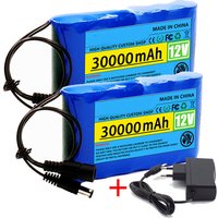 12V 30000mah Lithium Battery Pack Capacity Rechargeable Battery DC 12.6V 30Ah CCTV Cam Monitor 12V electrical appliances Charger