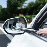 Summer Telescopic Car Rearview Mirror Wiper Soft Handle Auto Glass Cleaning Defogger Brush Wiper Blade Essential Car Accessory