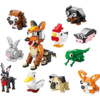 Insect Animal Park Cartoon Dog Model MOC Building Blocks Turtle Butterfly Dinosaur City Construction Bricks Toys for Children