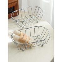 Stainless Steel Oval Wire Basket French Style Collection Basket Eco-Friendly Storage Organizer for Home And Kitchen