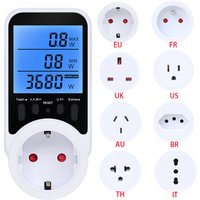 AC Power Meter Socket LCD Display Wattmeter Energy Tester KWH Electricy Consumption Metering Current Voltage Power Monitor