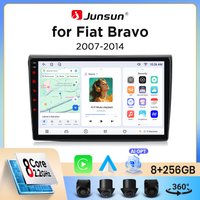 Junsun Bezprzewodowe Radio Samochodowe CarPlay Android Auto do Fiata Bravo (Typ 198) 2007-2014 z Wbudowanym Wentylatorem Chłodzącym, Nawigacja GPS Android, Odtwarzacz Multimedialny, WiFi, DSP, RDS,