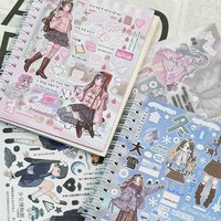30 Pages Y2K Cute Character Girl Sticker Book Kawaii Scrapbooking Stickers Journal Decorative Sticker School Stationery Gift