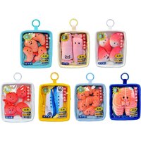Authentic Seafood Market Fresh Cut Tray Plush Keychain Arctic Surf Clam Sardine Salmon Stuffed Charms Gift For Family Friends