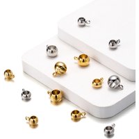 20Pcs/Lot Hole 3 4 5mm Stainless Steel Gold Charm Pendant Connectors Bracelet Beads For DIY Necklace Jewelry Making Accessories