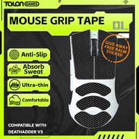 1 Pack TALONGAMES Mouse Grip Tape for Razer DeathAdder V3 Pro Mouse, Palm Sweat Absorption Anti Slip, Cut and Fit, Easy to Apply