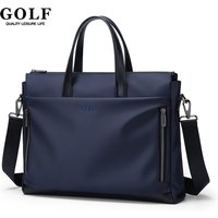 GOLF Briefcase Bag Nylon with Leather Handle Crossbody Shoulder Hand Bag Office Laptop Bags for Men 15 Inch Waterproof Handbags