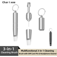 3-in-1 SIM Eject Needle Earbuds & Phone Receiver Cleaning Kit for iPhone Headphone & Speaker Cleaner
