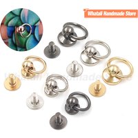 20set 7/10mm Metal Ball Post Screwback Rivet With O Ring Stud Chicago Rivet For Phone Case Decoration Leathercraft Accessories