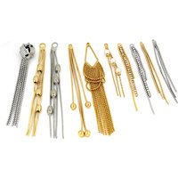 2Pcs 24K Gold Brass Chain Tassel Earring Charms Pendants Jewelry Earring Making Supplies DIY Findings Decoration Accessories