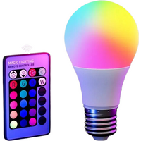 E27 RGB LED Bulb 220V Dimmable 16 Colors with 24-Key Remote, Color Changing Light for Bedroom Party Home Atmosphere Decor