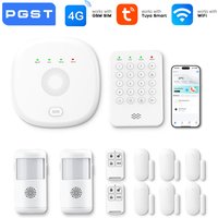 PGST Wireless WiFi Alarm System Smart Home Security Kit Door Sensor Motion Sensor SOS Keypad APP Control for Apartment