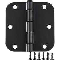 Round Matte Black Door Hinges 3.5inch 5/8“ Radius Internal 3 1/2 Flat Iron Double Folding Residential Standard Bedroom Interior