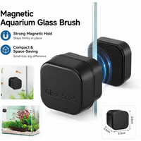 Dual Sided Magnetic Fish Brush Portable Aquarium Algae Remover Glass Cleaning Tool for Household Small Aquarium Maintenance Work