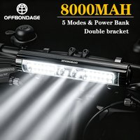 OFFBONDAGE 1700LM Bicycle Front Light 8000mAH Power Bank Outdoor Waterproof Flashlight MTB Road Bike Headlight LED Cycling COB L
