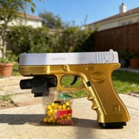 White Gold Soft Bullet Toy Gun with Infrared 7-8mm Outdoor Shooting Game Gift