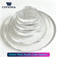 1Piece Ultra Polished Acrylic Cake Stand Spacer Wedding Cake Stands Toy Figurine Display Stand Clear Plastic Cake Holder