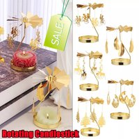 New Metal Hot Rotating Candle Holder Christmas Rotating Candle Holder Dinner Party Wedding Party Candle Holder Decoration Gifts