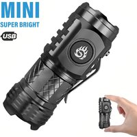 High Power LED Flashlight 3 Led Mini Flashlights USB Rechargeable Clip-on Torch Light Outdoor Emergency Hiking,Working Lights