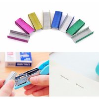 Hot sale 1Pack 10mm Creative Colorful Stainless Steel Staples Office Binding Supplies Wholesale low price( Pack of 800 )