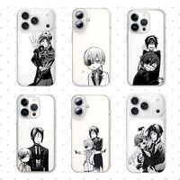 Anime Black Butler Phone Case For IPhone 17 16 15 13 12 14 Pro Max 7 8 Plus XR XS X Transparent Shockproof Silicone Cover