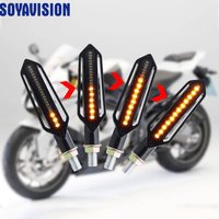 Motorcycle Led Turn Signals Indicators Amber Flasher Flowing Water Rear Tail Brake Light Stop Signal Light Motorcycle DRL Lamp