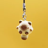 Black Cat Kawaii Phone Charms Pendant Cute Anime Key Chain Accessories For iPhone 16 15 CCD Camera Airpods Earphones Schoolbag
