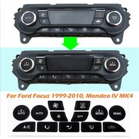 For Ford Focus 2 Vinyl Decals Black AC Radio Switch Stickers for Focus MK1 MKIII Button Repair Kit for Mondeo IV MK4 Dash Cover