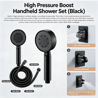 Multi-function Shower Head Set 5 Adjustable Water Modes Thermostatic Handheld Sprayer Polished Holder for Bathroom