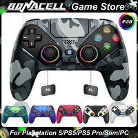 Bezprzewodowy kontroler RGB do Playstation5/PS5/PC, gamepady z funkcją Marco/Turbo, klawiszami programowalnymi PR/PL, podwójną wibracją, joystick do gier.