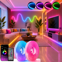 Aiopp RGB LED Neon-Streifenlicht für den Innenbereich mit Fernbedienung & App-Steuerung, 16 Millionen Farben, wasserdicht, musikgesteuert, zuschneidba