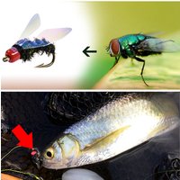 12#14#16#18# Insect Fly Fishing Lure Artificial Fishing Bait Feather Single Treble Hooks Carp Fish Lure Water surface
