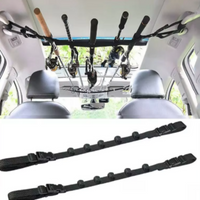 2PC Universal Vehicle Fishing Rod Holder Car Interior Fishing Pole Storage Rack Adjustable Strap Belt Fishing Accessories