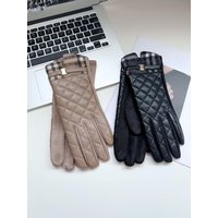AliExpress NONE Classic Thousand Bird Plaid PU Leather Gloves For Women Winter Warm Plush Touch Screen Outdoor Cycling Gloves