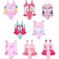 2026 Summer Children Swimsuit 2-8Years Girls Swimsuit Infant Baby Cute Cartoon Sleeveless Bikini Briefs One-piece Swimsuit