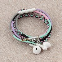 3.5mm Wired In-Ear Headphones Braided Bracelet Style Heavy Bass Cute Korean Fashion High Quality Earphones for Girls