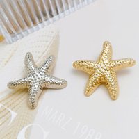 15/20/30mm Starfish Shaped Designed Metal Buttons of Clothing High Quality Fashion Decor Shank Button for Sewing Accessories