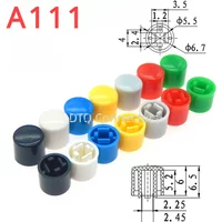 100pcs A111 Square Pole Tact Switch Plastic Micro Momentary Switch Button Caps Push Key Caps Size 6.7*6.5mm for 6*6*7.3MM Button