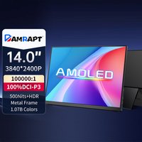 Damrapt 14'' UHD Portable Oled Monitor 4K 16:10 500nits Metal Frame with Stand for Laptop PC Smart Phone Xbox Gaming Display