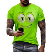 2024 New Men's Eye Pattern Printed T-shirt, Casual Short-sleeved Round Neck T-shirt, Men's Summer Outdoor Clothing