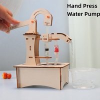 Wooden DIY Hand Pump Well Model STEM Educational Science Experiment Assembly Kit Physics Learning Desktop Decor and Gifts